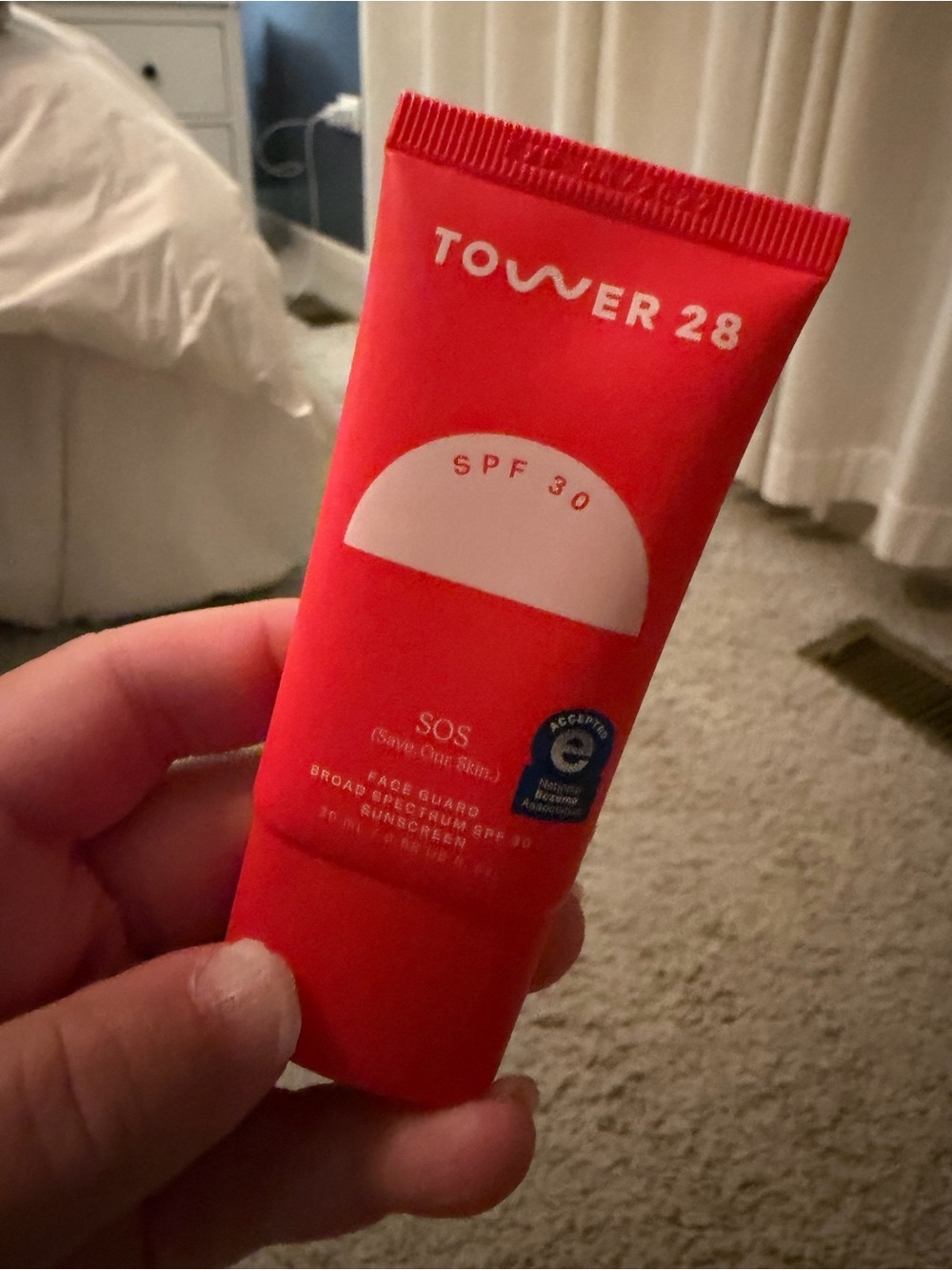 Tower 28 Bright Red SPF 30 Face Sunscreen Tube